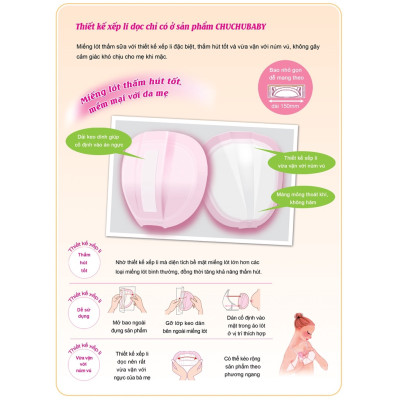 Miếng lót thấm sữa Chuchu Baby thấm hút tốt, mềm mại với da