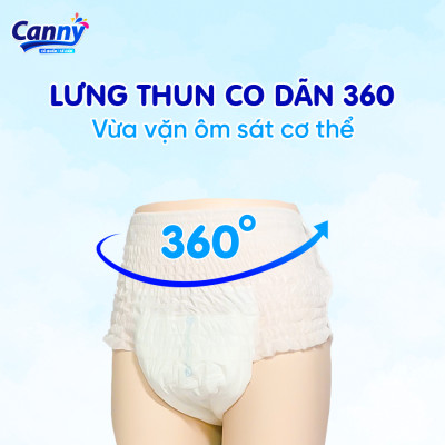 Combo 3 Tã/Bỉm Quần Người Lớn Canny Siêu Mềm, Siêu Thấm, Kháng Khuẩn, Tiết Kiệm Size M8/L7