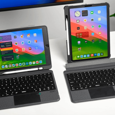 Bao Da Kèm Bàn Phím Không Dây WiWU Mag Touch Dùng Cho iPad 10.2/ 10.5, iPad Pro 11 inch/Air 4/Air5, iPad 12.9 2020/2021( Có Khe Để Bút) - Hàng Chính Hãng
