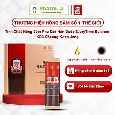 Tinh Chất Hồng Sâm Pha Sẵn KGC Cheong Kwan Jang EveryTime Balance (Hộp 20 gói x 10ml)