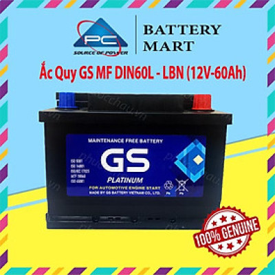 Bình Ắc Quy 12V-60Ah, Ắc Quy Ô Tô GS MF DIN60L/R/LBN