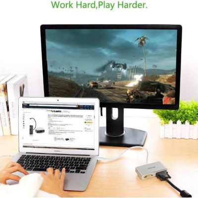 Ugreen UG10438MD109TK Màu Trắng Bộ chuyển đổi Mini displayport sang HDMI + VGA + DVI cao cấp - HÀNG CHÍNH HÃNG