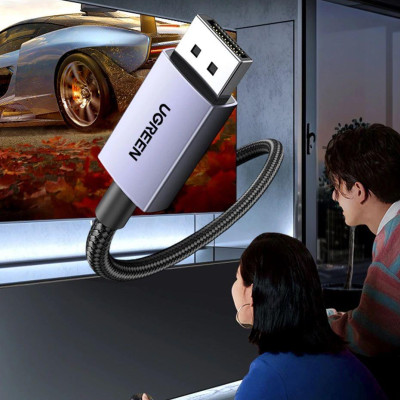 Ugreen UG15384DP118TK 2M DP 2.1 16K30Hz 10K60Hz 8K120Hz 4K144Hz Cáp Displayport chuẩn hỗ trợ độ phân giải cao dây bọc dù - HÀNG CHÍNH HÃNG