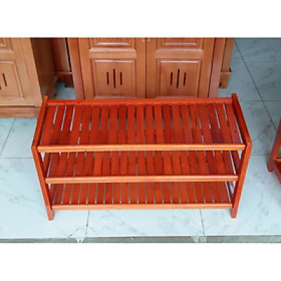Kệ Giày Dép 3 Tầng Dài 80 cm Gỗ Cao Su