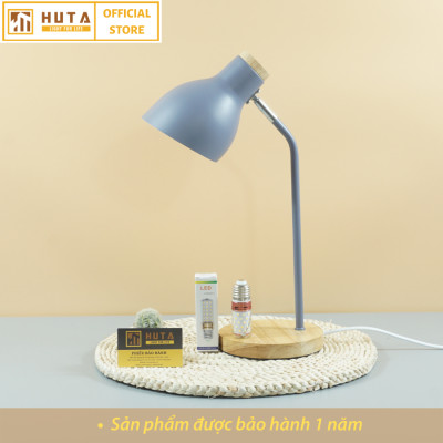 Đèn Học Để Bàn Đế Gỗ HUTA LVG1 Chống Cận, Vintage, Decor Trang Trí Bàn Học Bàn Làm Việc, Bóng Đèn Led Đổi Màu Tiết Kiệm Điện