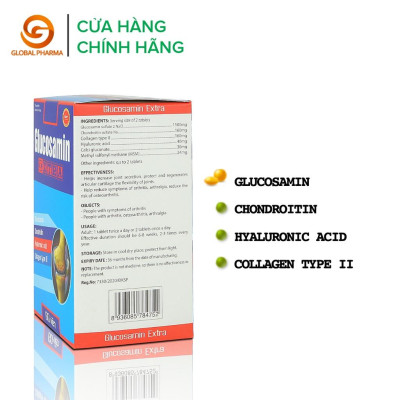 Viên uống glucosamin extra Dược Phẩm An Châu tăng cường bảo vệ và tái tạo sụn khớp hộp 60 viên