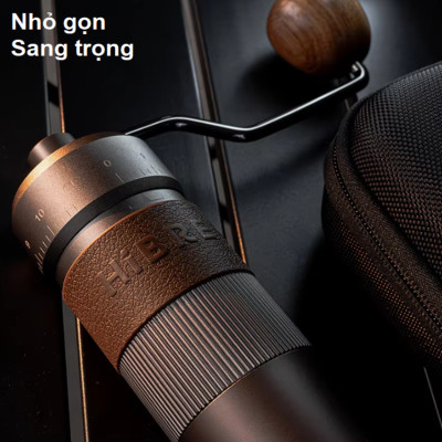 Máy xay hạt cà phê cầm tay chuyên nghiệp, lưỡi xay 6 cánh core kép, 55 cấp độ và 11 level thương hiệu HiBREW G4B - Hàng Nhập Khẩu