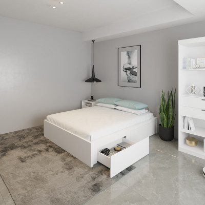 [Happy Home Furniture] DOOBIE, Giường ngủ  < không đầu giường > ( chống ẩm cao cấp ) - 2 hộc tủ kéo, GNG_005,GNG_006, GNG_007, GNG_008