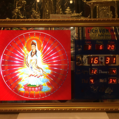 Tranh đồng hồ vạn niên Phật Bà - 35602