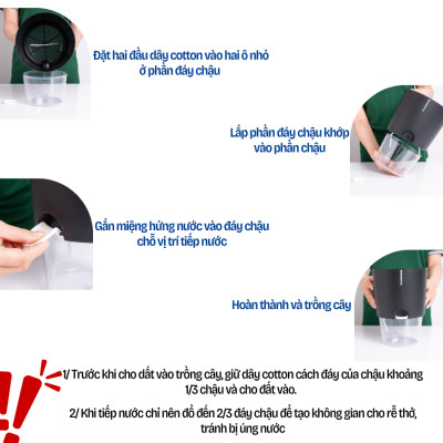 Chậu tự tưới A712 Monrovia thông minh, tiện lợi, trang trí không gian trong nhà, nhiều màu sắc