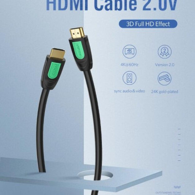 Ugreen UG40461HD101TK 1.5M màu Đen Cáp tín hiệu HDMI chuẩn 1.4 hỗ trợ phân giải 4K * 2K 60hz - HÀNG CHÍNH HÃNG