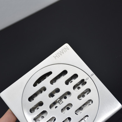 Phễu thu sàn SUS 304 ngăn mùi hôi vượt trội Hiwin FD-4320 kích thước mặt 100x100