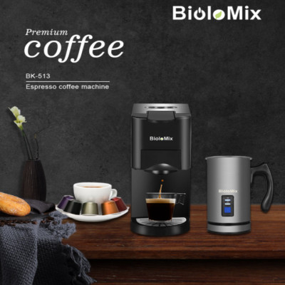 Máy pha cà phê 3 trong 1 BioloMix BK-513 Dung tích thùng chứa: 1.6 lít - HÀNG CHÍNH HÃNG