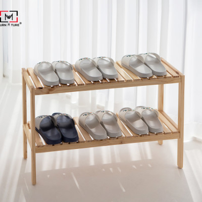 KỆ ĐỰNG GIÀY GỖ 2 TẦNG HÀN QUỐC MÀU GỖ TỰ NHIÊN - BENCH 2F NATURAL SIZE M
