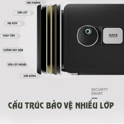 Két Sắt Mini SAFE Két Sắt Mini Thông Minh Mở Khóa Sổ Điện Tử Màu Đen, vàng sang trọng
