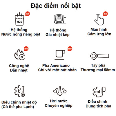 Máy pha cà phê Cappuccino, Ristretto, Espresso, Latte chuyên nghiệp thương hiệu Mỹ cao cấp HiBREW H13 - Hàng chính hãng (BH 12 THÁNG)