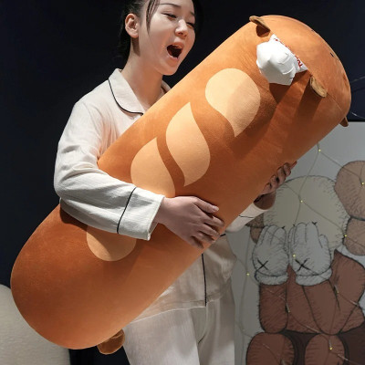 Thú nhồi bông Capybara xúc xích nướng phom dài đáng yêu - Size từ 55cm đến 95cm - Quà tặng gấu bông chuột lang êm mịn cho bé