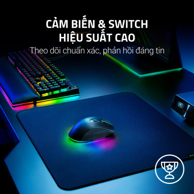 Chuột Pro Click V2 | Công Thái Học | Không Dây | 30K DPI | 550 IPS | 5 Chế Độ Kết Nối | Led RGB | Hàng Chính Hãng