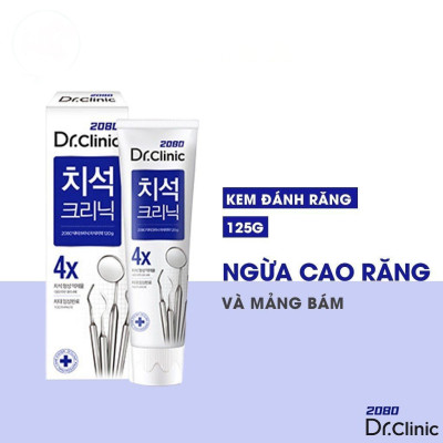 Kem Đánh Răng Hàn Quốc 2080 DR.CLINIC Đánh Bay Mảng Bám, Giảm Ê Buốt, Ngăn Ngừa Hơi Thở Có Mùi 125gr