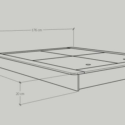 [Happy Home Furniture] NOMIA , Giường ngủ bệt bo viền ( không đầu giường) , GNG_056, GNG_057, GNG_058, GNG_059
