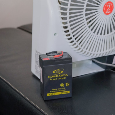 Bình ắc quy khô 6V-5Ah thay thế cho quạt sạc đèn sạc Honjianda - Hàng Chính Hãng