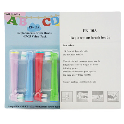 Cho máy Oral-B Braun, Bộ 4 đầu bàn chải đánh răng điện - Trẻ em, cho mọi loại máy - EB10A
