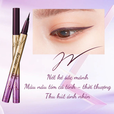 Bút Kẻ Mắt Nước Siêu Chống Trôi Nét Kẻ Sắc Mảnh Màu Nâu Tím Kissme Heroine Make