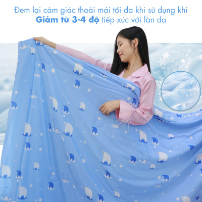 [CHĂN HÈ MÁT LẠNH] Mền lạnh I Cool Advance NIN House NM8027 1m6x2m1 | Chăn chần bông Ice Silk lạnh như tencel