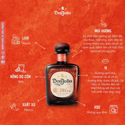 Rượu Don Julio Anejo Tequila 38% 75cl