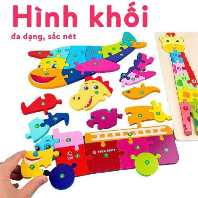 Đồ Chơi Trẻ Em Asstar, Combo 5 Mẫu Đồ Chơi Ghép Hình, Xếp Hình Gỗ Nổi 3D Gồm 10 Số Giúp Bé Phát Triển Tư Duy