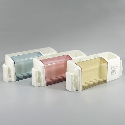 ( HÀNG CAO CẤP ) Giá cắm cài bàn chải, kem đánh răng có úp được 2 cốc ly dán tường không cần khoan đục lỗ