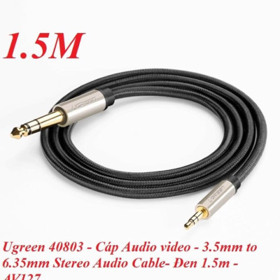 Ugreen UG40803AV127TK 1.5M màu Đen Cáp âm thanh 3.5mm sang 6.5mm cao cấp - HÀNG CHÍNH HÃNG