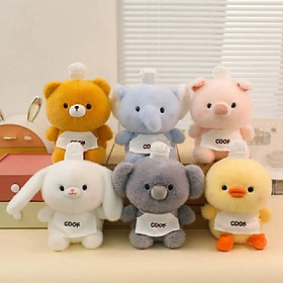 Thú nhồi bông heo bụng bự đắng yêu - Size 22cm - Quà tặng gấu bông heo đầu bếp có tạp dề êm mịn.