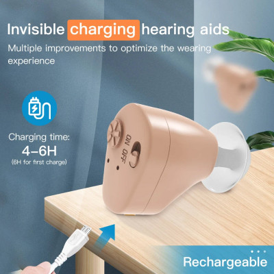 ROGTZ - Máy trợ thính không dây  K102 Nhỏ gọn Ôm sát vành tai Thoải mái Dễ sử dụng Lọc bỏ tiếng ồn Khuếch đại âm thanh Pin Lithium dung lượng cao 24h Phù hợp nhiều đối tượng Người già Trẻ em Suy giảm thính lực Văn phòng Gia đình Công cộng-Hàng Chính Hãng