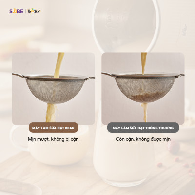Máy Làm Sữa Hạt 0,6L BEAR Máy Xay Nhuyễn Mịn, Máy Xay Hạt Máy Xay Sinh Tố Mini Nấu Cháo Tự Động Vệ Sinh SB-SH06C - Hàng Chính Hãng