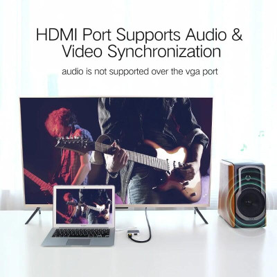 Ugreen UG20421MD115TK Màu Bạc Bộ chuyển đổi Mini DP sang HDMI + VGA vỏ nhôm - HÀNG CHÍNH HÃNG
