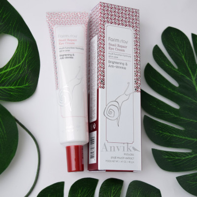 Kem Dưỡng Ngăn Ngừa Quầng Thâm Và Làm Sáng Vùng Mắt  Farmstay Snail Repair Eye Cream 40g – Hàng Chính Hãng