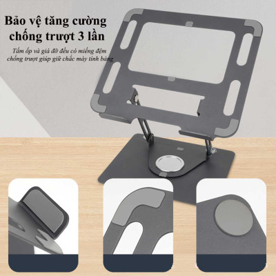Giá đỡ,Đế tản nhiệt máy tính,laptop,ipad bằng hợp kim nhôm HXSJ K95 điều chỉnh 5 cấp độ cho máy 10-15,6 inch có thể gập - Hàng chính hãng