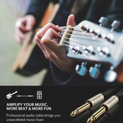 Ugreen UG10639AV128TK 3M màu Đen Cáp âm thanh 2 đầu 6.5mm dương cao cấp - HÀNG CHÍNH HÃNG