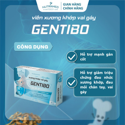 Viên uống Gentibo hỗ trợ giảm đau nhức xương khớp, chân tay, vai gáy (30 viên) - Nutramed