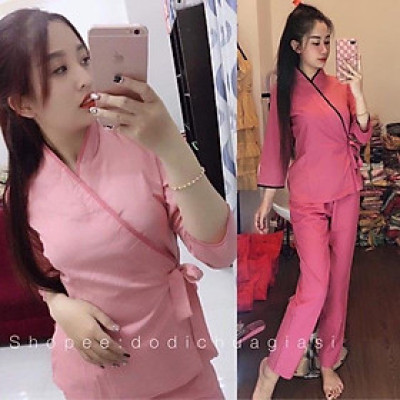 ĐỒ LAM ĐI CHÙA Mẫu Nhật Nơ Không Thêu