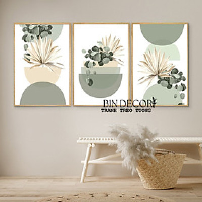 (ẢNH THẬT) Tranh treo tường lá tropical 7 trang trí decor quán nhà hàng phòng khách kèm đinh