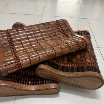 Gối Gỗ Trắc Miếng , Gối Công Thái Học - Kích Thước 43cmx24cmx8cm/4cm ( video , hình thật )