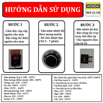Máy ép dầu thực vật Nóng và Lạnh thương hiệu Anh Quốc AOSIDA WF-J118 - Hàng nhập khẩu