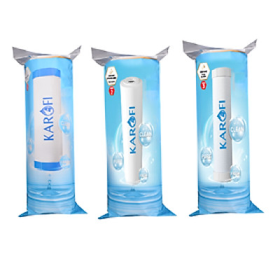 Bộ 3 Lõi lọc nước Karofi 1,2,3 dùng cho máy lọc nước RO - Hàng Chính Hãng