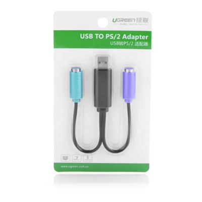 Ugreen UG2021920219TK 20CM Cáp chuyển đổi USB 2.0 sang cổng PS2 cho phím chuột cao cấp - HÀNG CHÍNH HÃNG