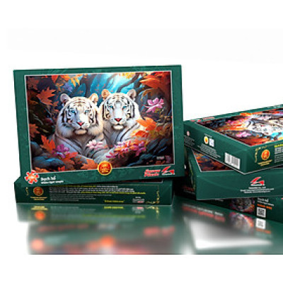 Tranh ghép hình trong vài phút - Tranh xếp hình cao cấp tia sáng - Tranh ghép hình 925 mảnh  - Bạch Hổ