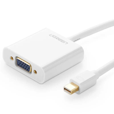 Ugreen UG10458MD113TK Màu Trắng ABS Cáp chuyển đổi Mini DP sang VGA 1920x1080 60Ghz - HÀNG CHÍNH HÃNG