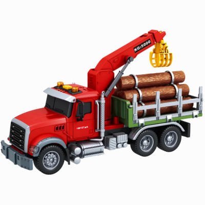 TOYSTAR - 666-20R Mô hình Xe vận chuyển gỗ (có cần cẩu) tỉ lệ 1:14, Xe ô tô đồ chơi cho bé