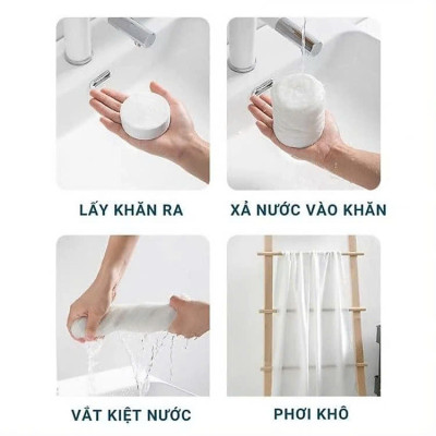Khăn tắm nén du lịch vải cotton mềm mại thấm hút tốt, tiện lợi kích thước 70x140 cm dùng nhiều lần - compressed towel